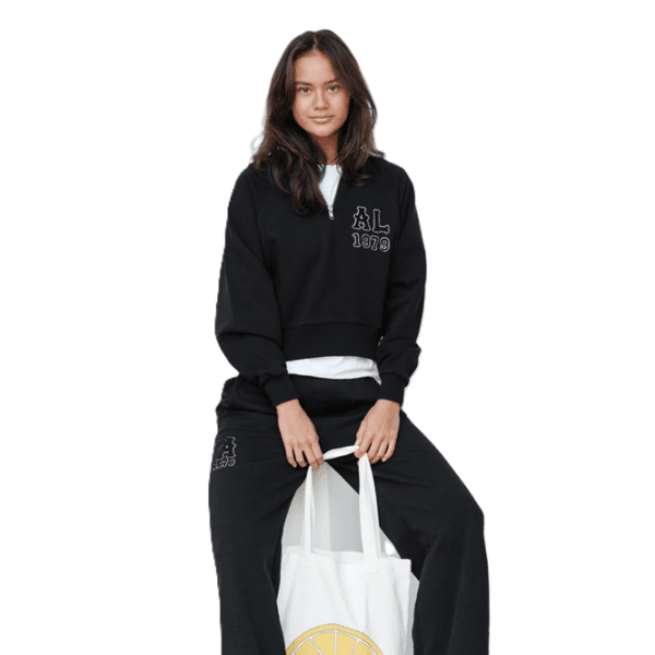 Acqua Limone Cropped Ivy Half Zip Black