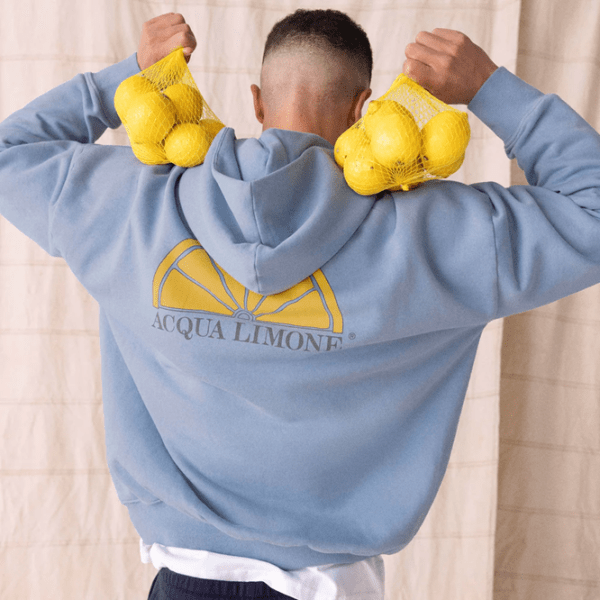 Acqua Limone Oversized Hood Micro Logo - Corn Blue