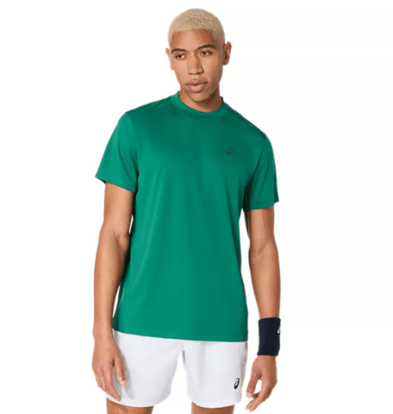 Asics Court SS Top Tee Green Mens (Storlek kläder: XL) | Padelkläder | Padelspecialisterna