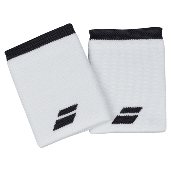 Babolat Logo Jumbo Wristband White/Black 2-pack