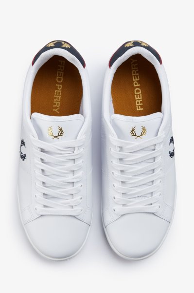 Fred Perry Leather Shoes White/Navy