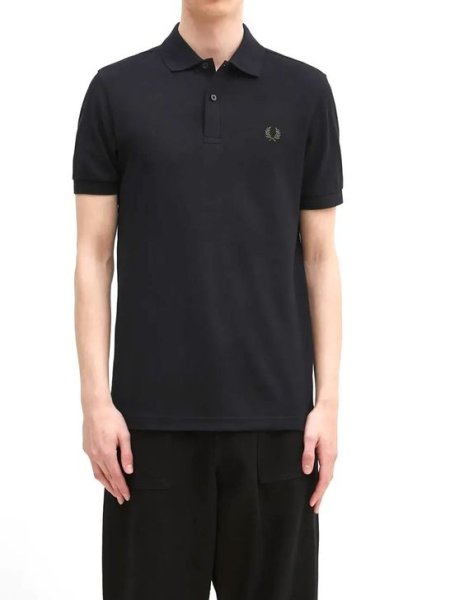 Fred Perry The Polo Shirt Black w/ green Mens