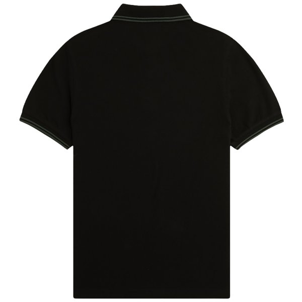 fred perry twin tipped polo black with green lines