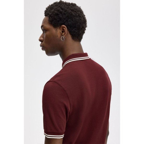 Fred Perry Twin Tipped Polo Shirt Oxblood Mens
