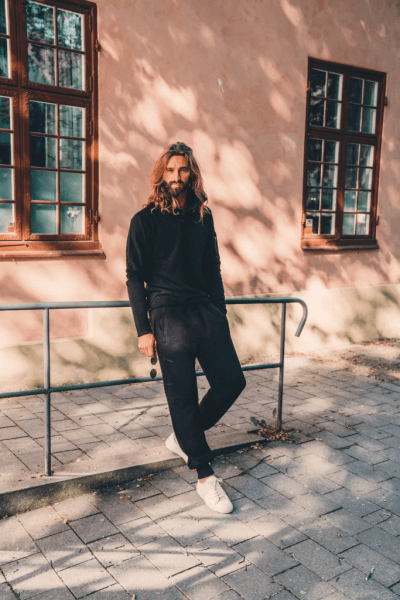 Acqua Limone High Neck Button Unisex - Black (Storlek: M)