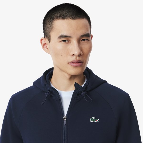 Lacoste Full Zip Hoodie Navy Mens