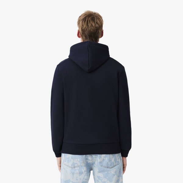 Lacoste Fleece Hoodie Navy Mens