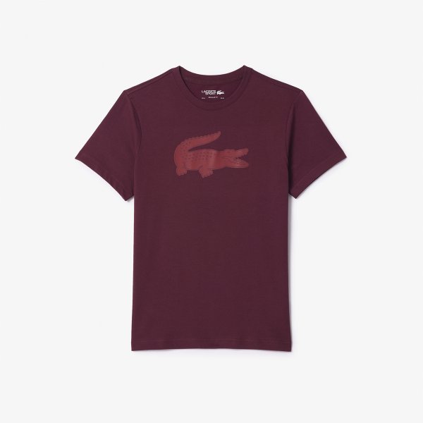 Lacoste Ultra Dry Logo Tee Vinröd Mens