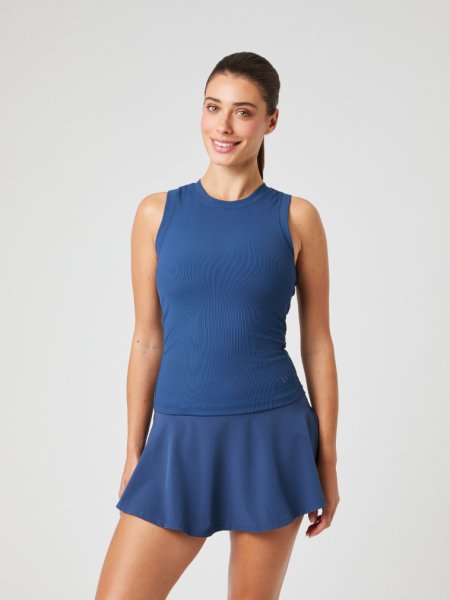 Borg Ace Pocket Ribbed Tank Top Navy Women (Storlek kläder: XL) | Dam | Padelspecialisterna
