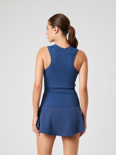 Borg Ace Pocket Ribbed Tank Top Navy Women