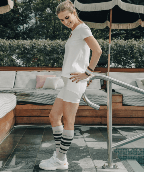 PEACHY Player Tights Short White w ballpocket Women