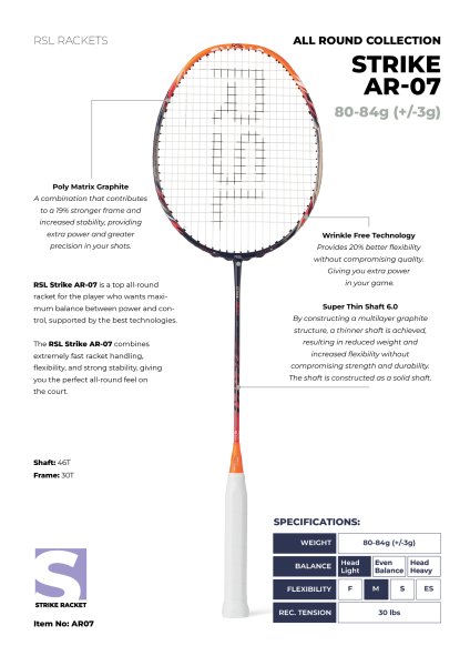 RSL Strike AR-07 Badmintonracket